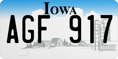 IA license plate AGF917