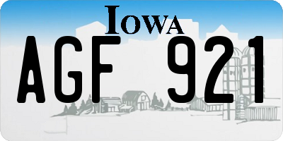 IA license plate AGF921