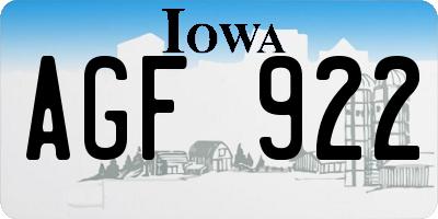 IA license plate AGF922