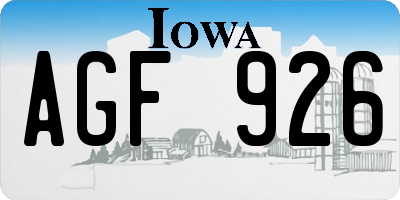 IA license plate AGF926
