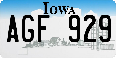 IA license plate AGF929