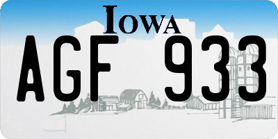 IA license plate AGF933