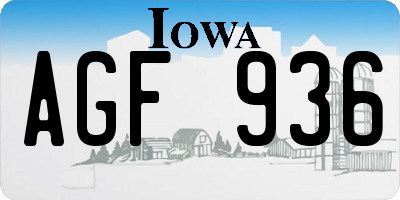 IA license plate AGF936