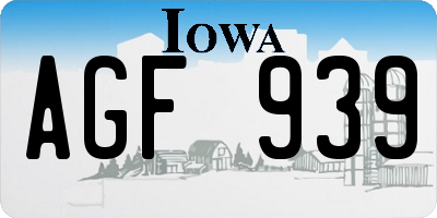 IA license plate AGF939