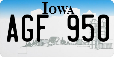 IA license plate AGF950