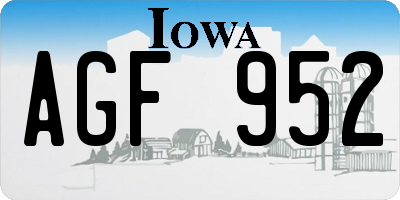 IA license plate AGF952