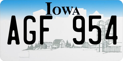 IA license plate AGF954