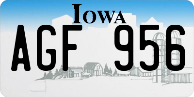 IA license plate AGF956