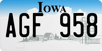 IA license plate AGF958