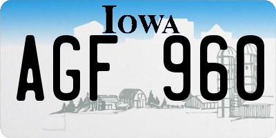 IA license plate AGF960