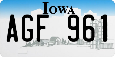 IA license plate AGF961