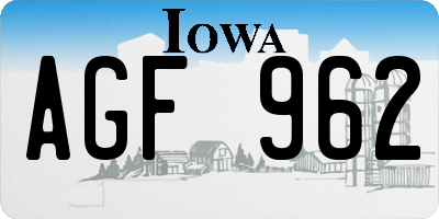IA license plate AGF962