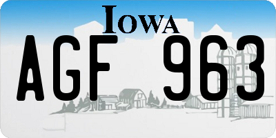 IA license plate AGF963