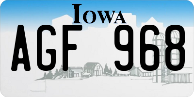IA license plate AGF968