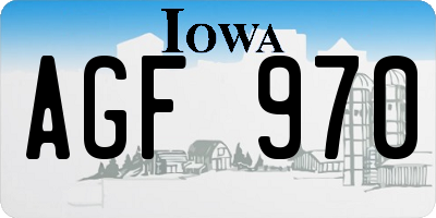 IA license plate AGF970
