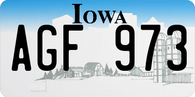 IA license plate AGF973