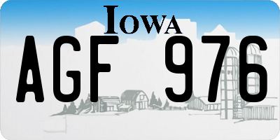 IA license plate AGF976
