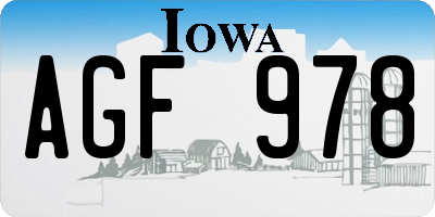 IA license plate AGF978