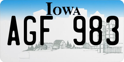 IA license plate AGF983