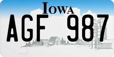 IA license plate AGF987