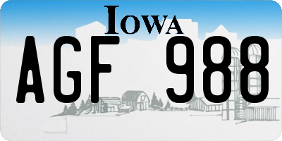 IA license plate AGF988