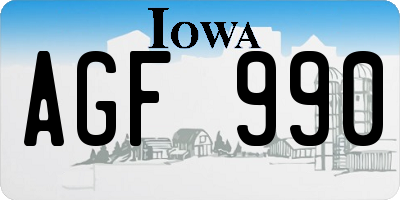 IA license plate AGF990