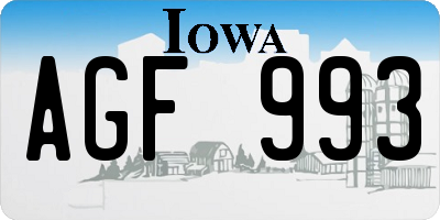 IA license plate AGF993