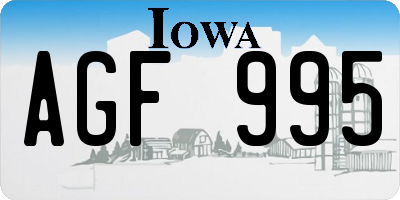 IA license plate AGF995
