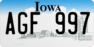 IA license plate AGF997