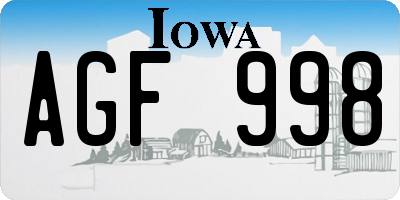 IA license plate AGF998