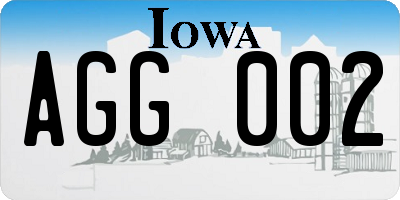 IA license plate AGG002