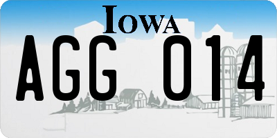 IA license plate AGG014