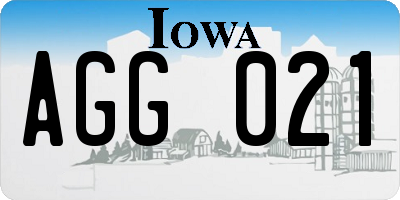 IA license plate AGG021