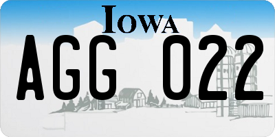 IA license plate AGG022