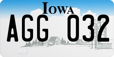 IA license plate AGG032