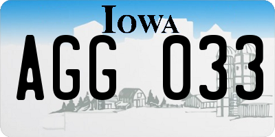 IA license plate AGG033