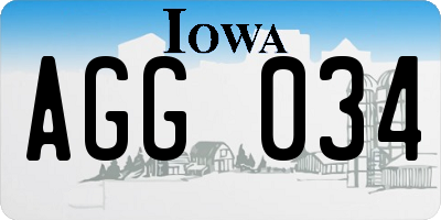 IA license plate AGG034