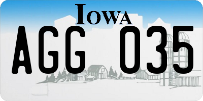 IA license plate AGG035