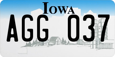 IA license plate AGG037