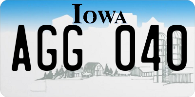 IA license plate AGG040