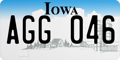 IA license plate AGG046