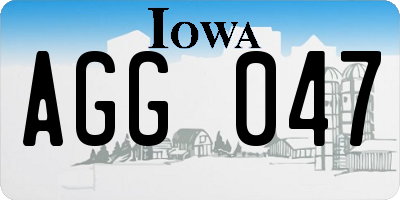 IA license plate AGG047