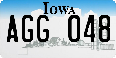 IA license plate AGG048