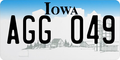 IA license plate AGG049