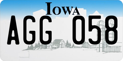 IA license plate AGG058