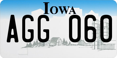 IA license plate AGG060