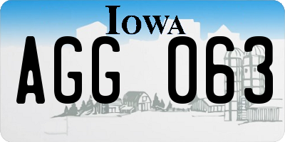IA license plate AGG063