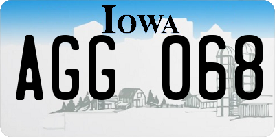 IA license plate AGG068