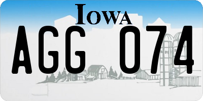 IA license plate AGG074
