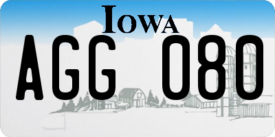 IA license plate AGG080